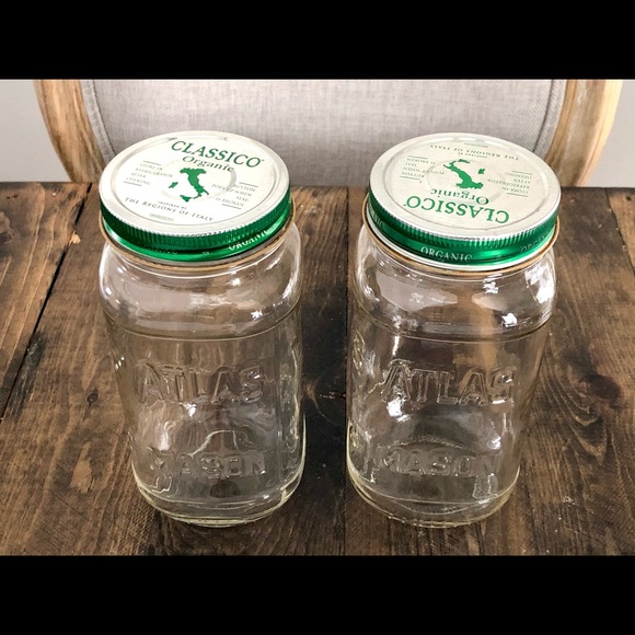 Tall ATLAS Mason Square Jars with Lids 20 oz Clear Glass - Picture 10 of 10